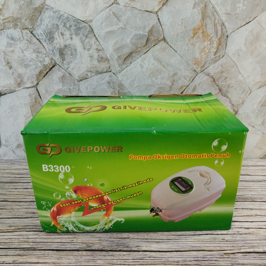 GIVEPOWER B3300 Air pump /aerator AC DC otomatis