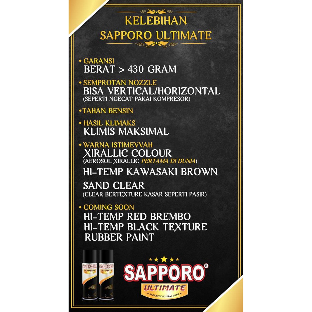 Hari Ini Cat Aerosol Sapporo Ultimate T41 (Satin Red) @ 400 Cc Cat Spray Berkualitas