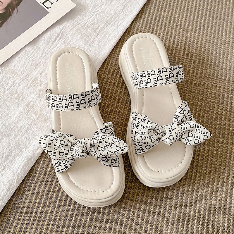 TBIG [COD] Sandal Slip On Wedges DIAR Wanita Sepatu Korea Style Sekolah Kuliah