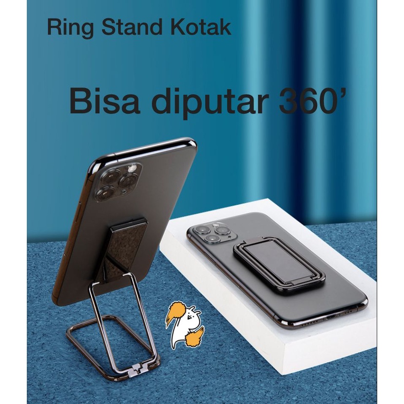 Standing HP holder lipat bahan bagus besi chrome Ring dudukan HandPhone HP