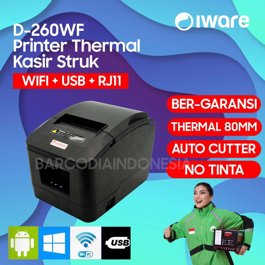 PRINTER THERMAL IWARE 80MM IW-D260WF / D260WF USB- WIFI / PRINTER KASIR AUTO CUTTER