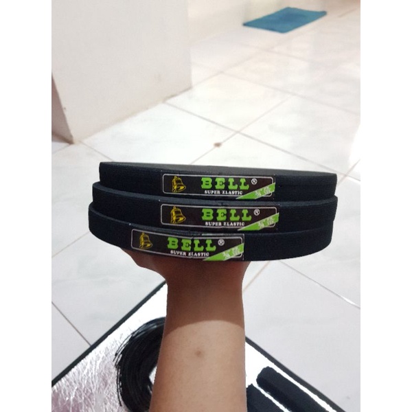 Karet elastis 2cm warna hitam meteran
