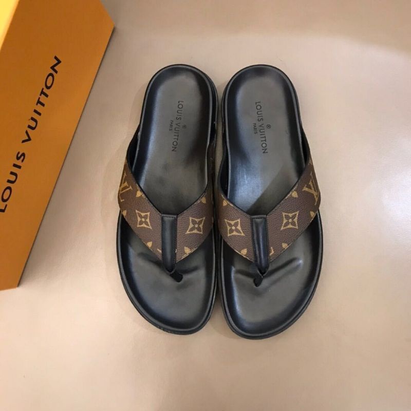 lv monogram coklat sandal jepit pria mirror quality