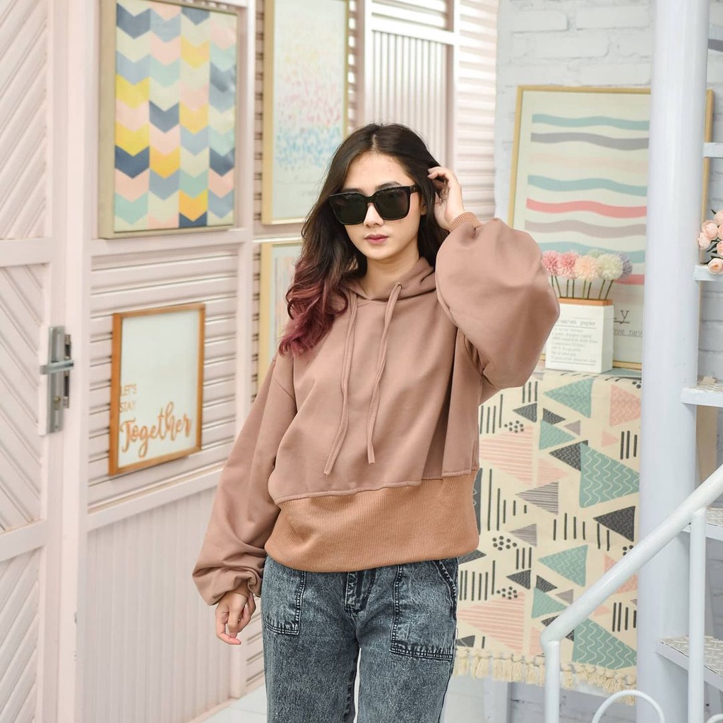 Jaket Pullover Joly Basic Outwear Oversize Wanita Terbaru