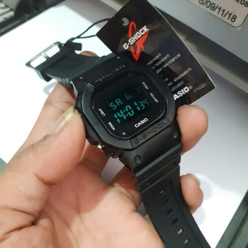 Jam G shock Kotak Pria Wanita fullhitam