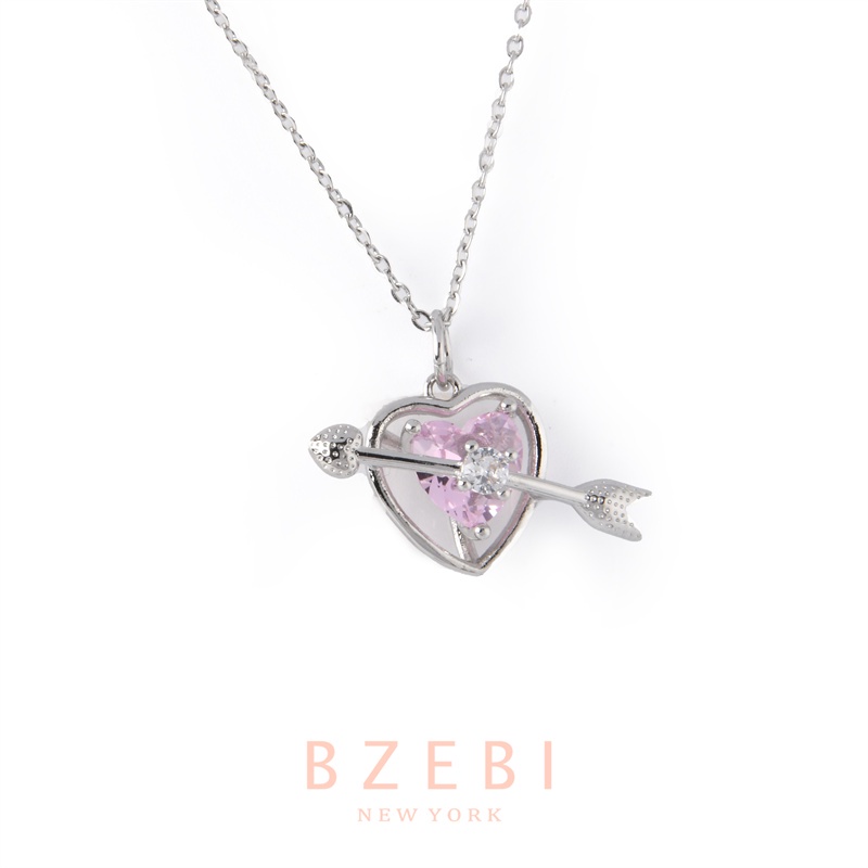 Bzebi Kalung Rantai Titanium Steel Lapis Emas 18k Dengan Liontin Berlian Imitasi Untuk Wanita 1058n