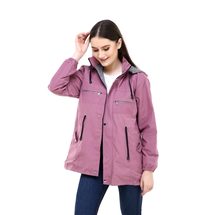 Marlin Store Jaket Wanita Big Size Jumbo Bahan Kanvas Premium Size L - XL - XXL -  XXXL -  XXXXL