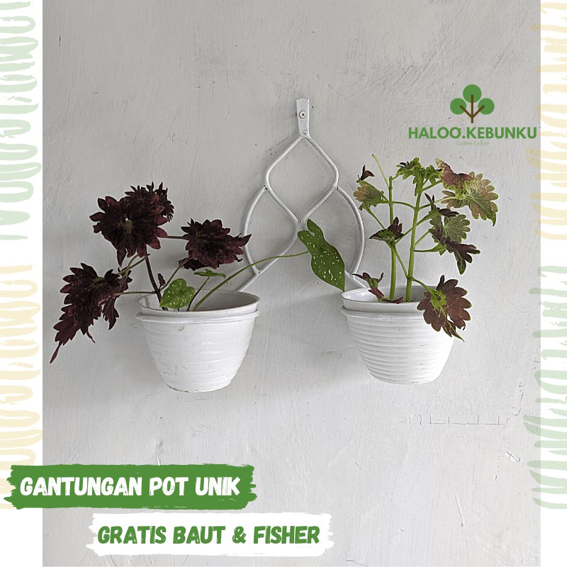 GANTUNGAN POT BUNGA TEMPEL DINDING MINIMALIS model 2 Pot tanaman hias