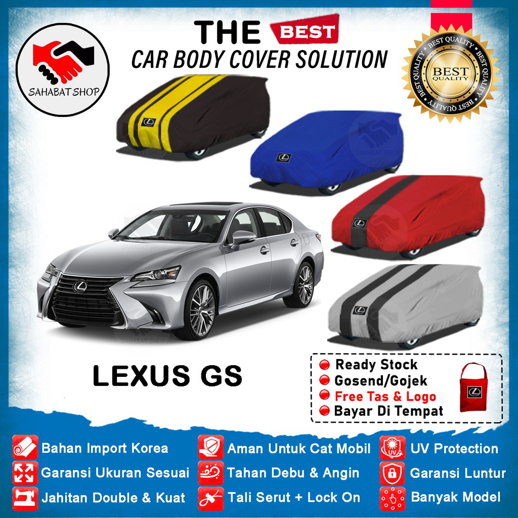 Sahabat Body Cover Mobil Lexus GS / Sarung Penutup Lexus GS Outdoor 2011 2012 2013 2014 2015 2016 2017 2018 2019 2020 / Selimut Mantel Tutup Jas Mantol Pelindung Kerodong Kerudung Pembungkus Terpal Mobil Sedan Lexus GS Waterproof Anti Air Model Biru