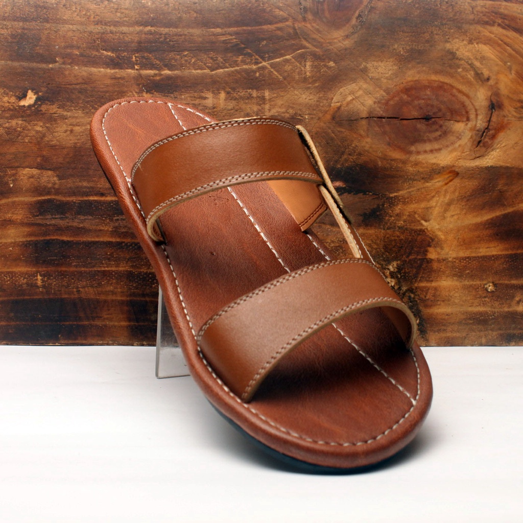 Sandal  Pria Kulit Asli Rasheda GR 01 slide selempang