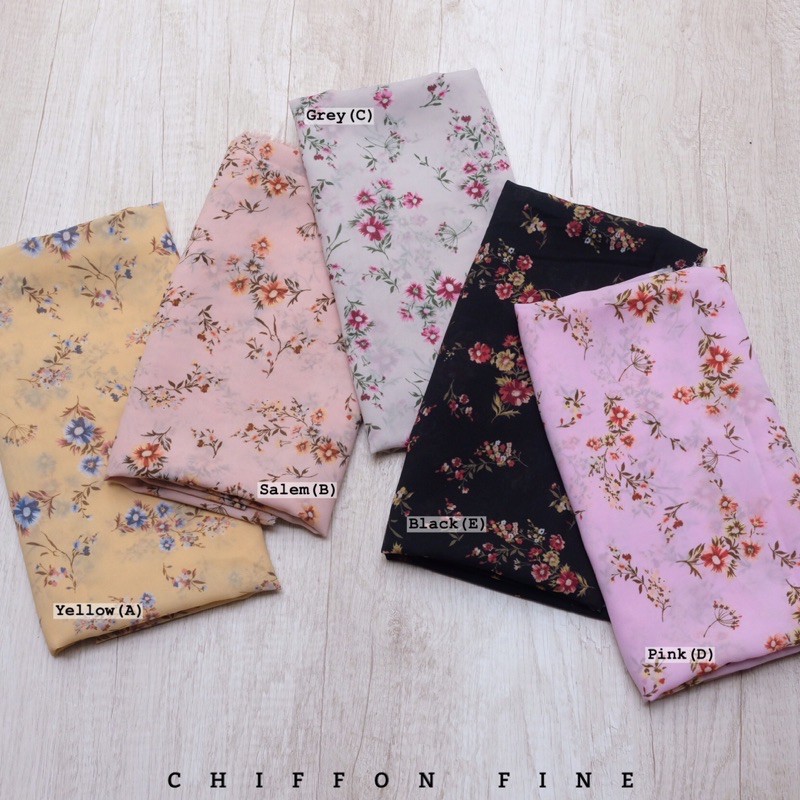 {BARU KAINNYA SAJA}  HIJAB MOTIF SEGIEMPAT - KERUDUNG SIFON FINE - CHIFFON FINE - 222 VINE-4