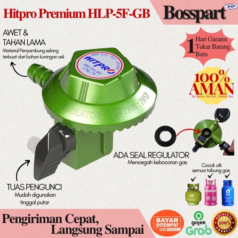 Regulator gas HITPRO Low Pressure dengan Meter Regulator Gas LPG (HLP-5A-GB)