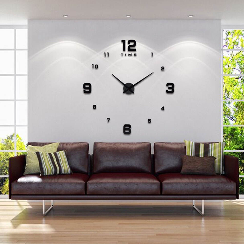 Jam Dinding Modern Minimalis Diameter 120cm 3Dimensi  Besar DIY Giant Wall Clock Quartz 120 cm jam raksasa super besar 3d Diy Large Wall Clock Modern Design Acrylic Modern Diy Wall Clock Mirror Surface Sticker Home Office Decor Big Clock In Stock