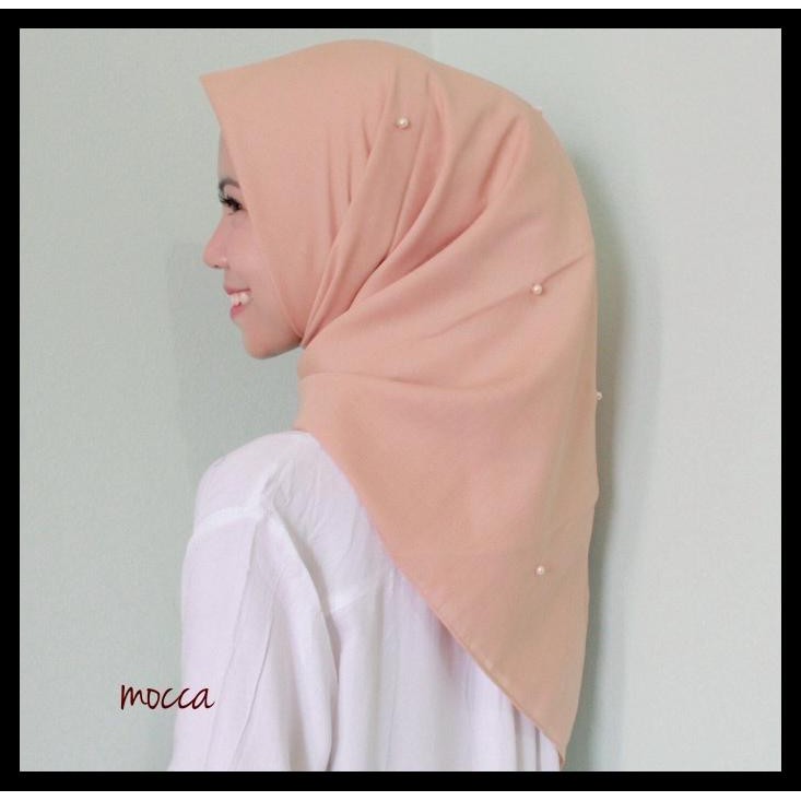 Baru Basic Segiempat Katun Voal Pearl/Hijab Voile Paris Cotton Pearl Square