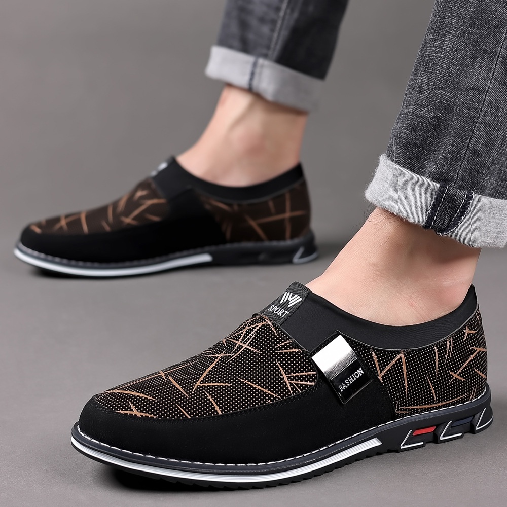 Tengah Usia  Orang Tua Sepatu Kasual Pria Korea Slip-On  Fashion Pria Ukuran Plus sepatu 48  Jahitan