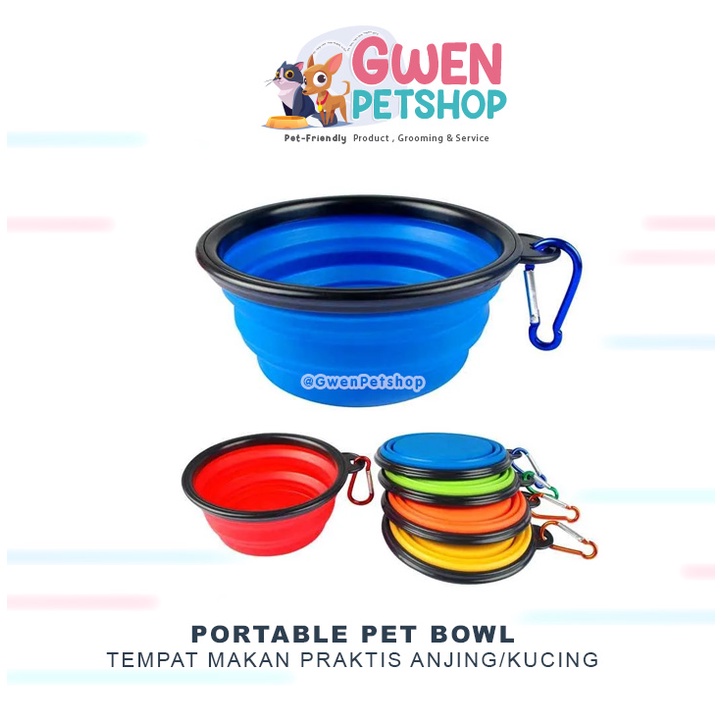 Mangkok Portable Anjing Kucing / Mangkok Silicone Anjing / Pet Bowl Travel / Bowl Portable