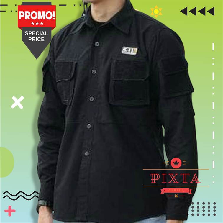V49F4 Kemejapria Kasual Kemejakantoran Baju Kemeja Pria Formal Cowok  Kemeja Tactical 511/Kemeja