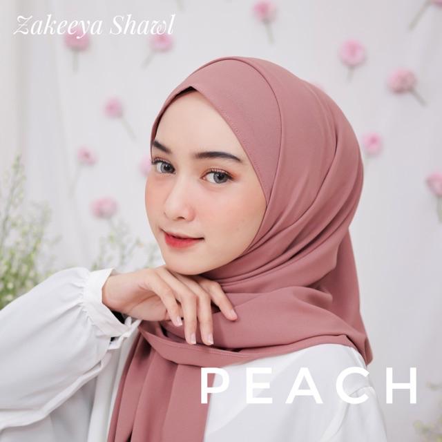 ZAKEEYA SHAWL PASHMINA DIAMOND ITALIANO IMPORT / DIAMOND DOLL PREMIUM by Ciloutfit-Peach