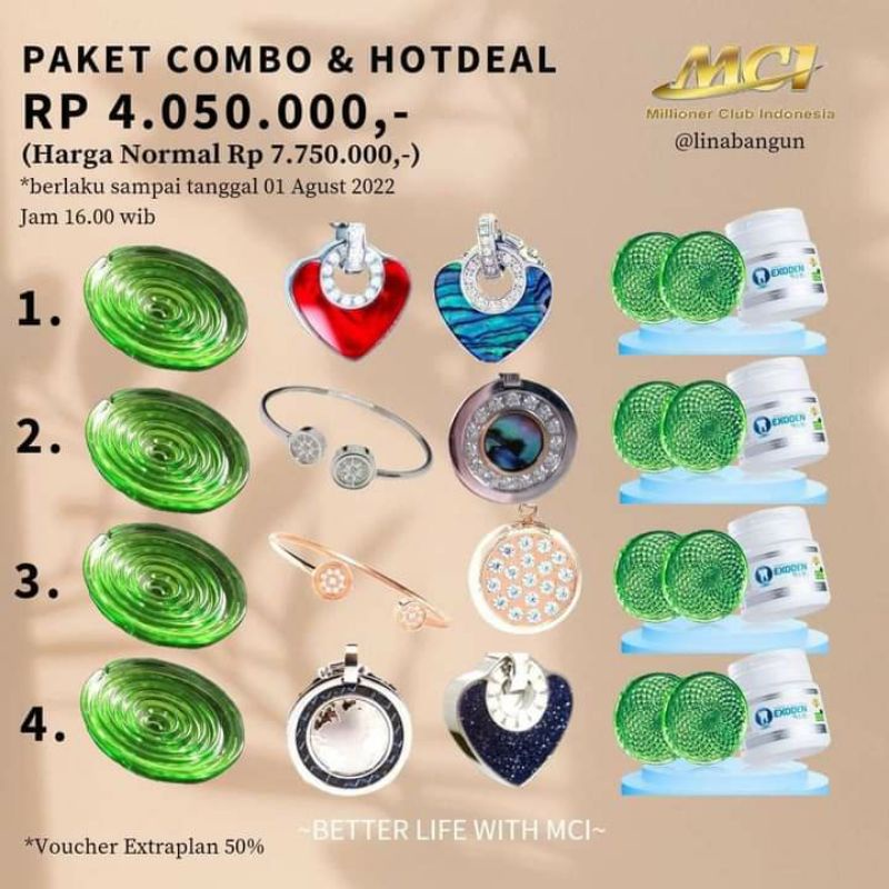 PROMO MCI  PAKET COMBO + HOTDEAL / Kalung pendant kesehatan MCI_ BIOGLASS BIOMINI ASLI