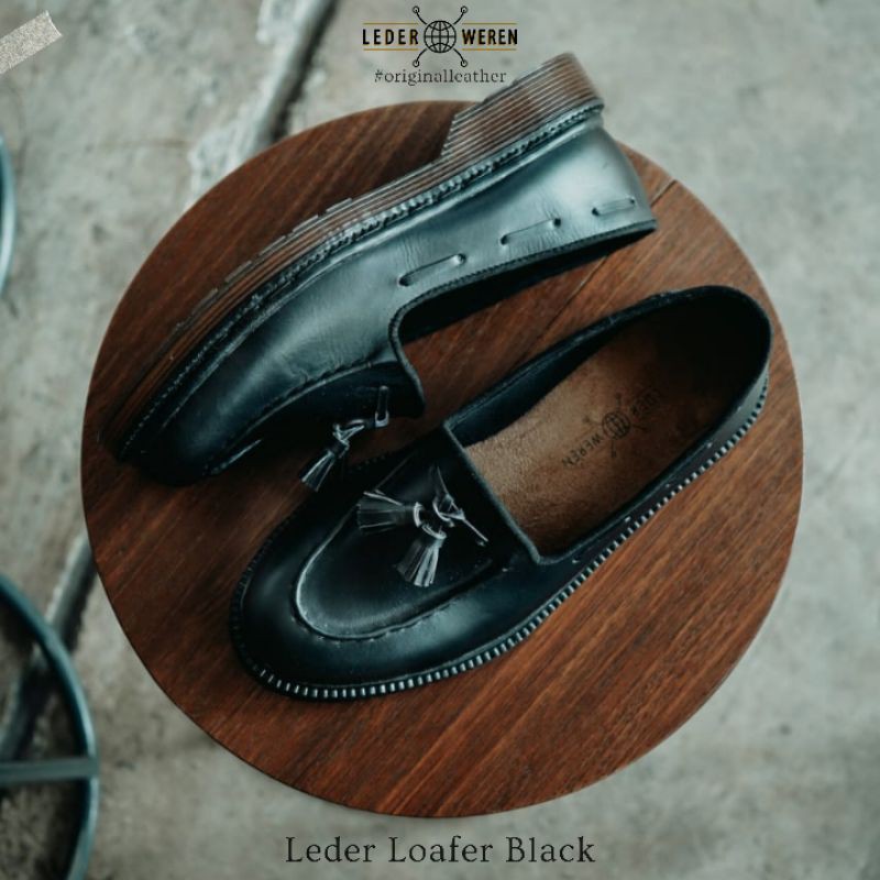 Sepatu Loafer Formal Pria Kulit Premium - Leder Loafer Black - Lederweren-1