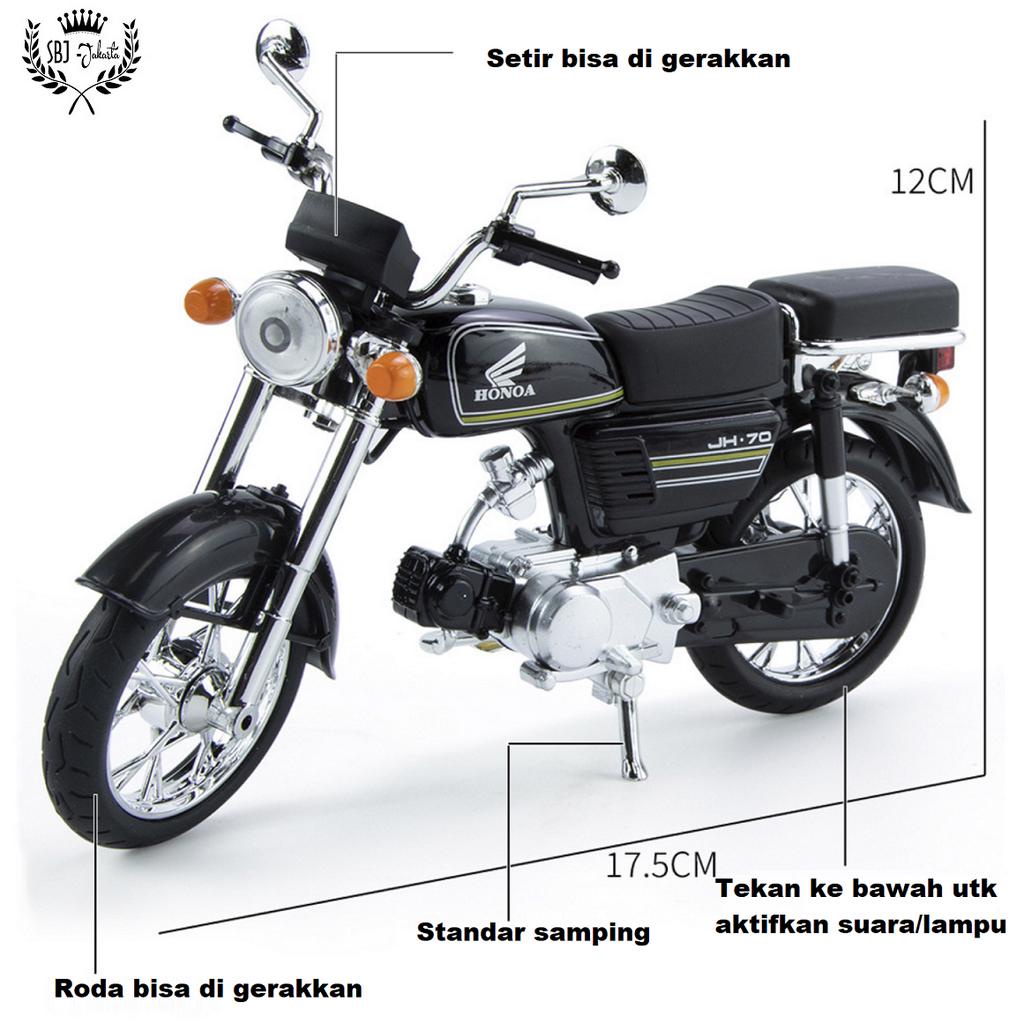 Diecast miniatur Sepeda motor Klasik Model Honda Klasik Skala 1:10