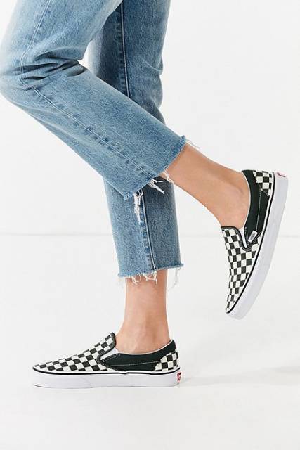 [GRADE ORIGINAL] SEPATU VANS SLIPON CHECKERBOARD CATUR - PUTIH HITAM ABU NAVY-3