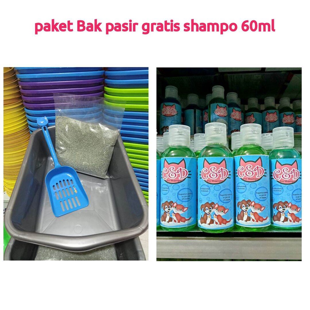 GRATIS Shampo 60ml 1set Bak Pasir Kucing