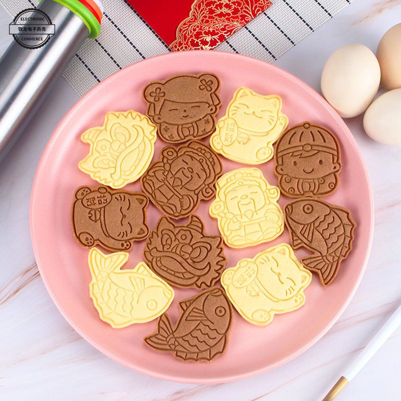 Set 6pcs Plastic cookie cutter Chinese new year / cetakan kue kering imlek