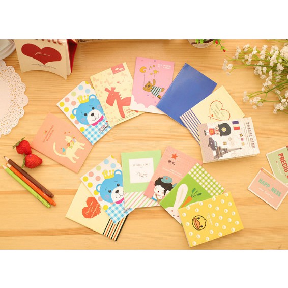 

Buku Tulis Memo mini note book Kecil Lucu karakter segi