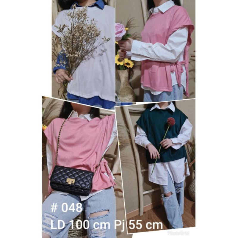 ROMPI TALI WANITA VEST KNIT POLOS OUTERWEAR(BACA DESKRIPSI)