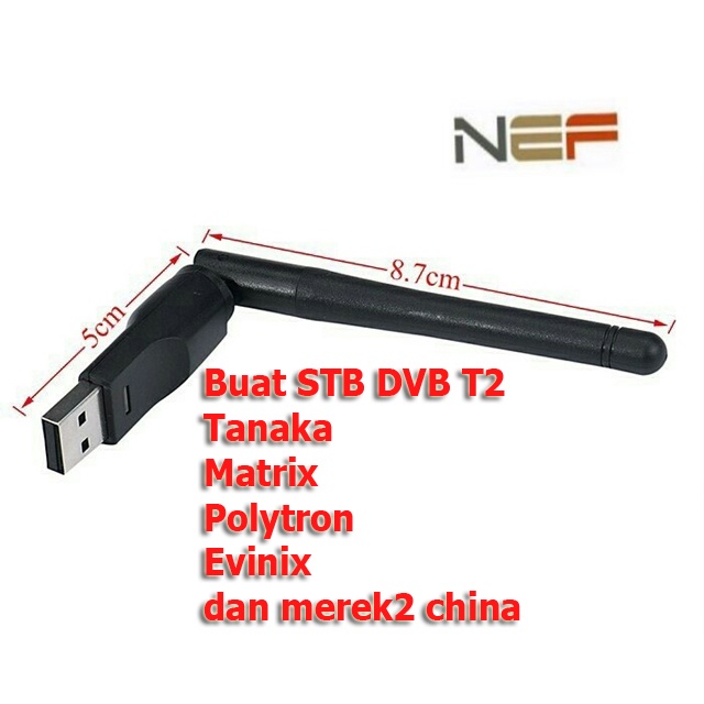 NEW USB dongle wifi wireless Buat Set Top Box DVB T2 tanaka matrix Evinix model supit RBU