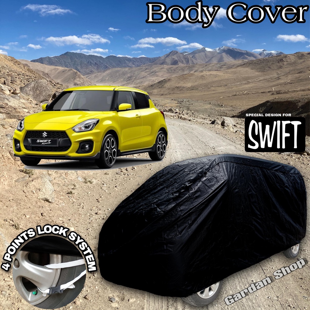 Sarung Mobil SWIFT Hitam POLOS Body Cover Swift Full Black