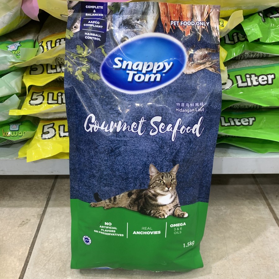 Snappy Tom Gourmet Seafood 1.5kg Dry Food Makanan Kucing