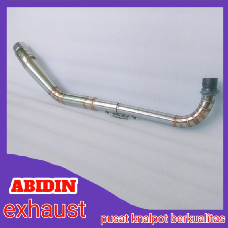 Leher pipa knalpot Supra X 125 kolong full cacing stainless - Leheran knalpot full cacing Revo absol