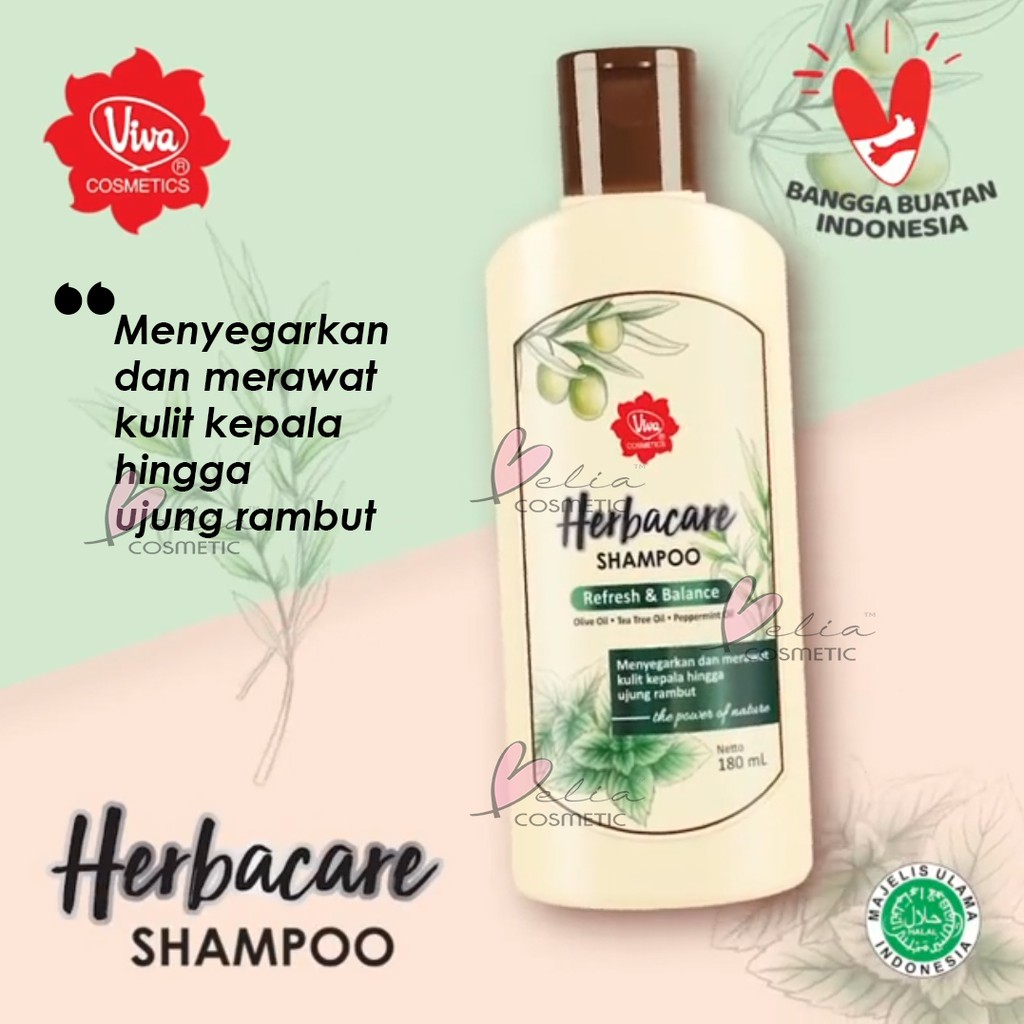 ❤ BELIA ❤ VIVA  Herbacare Shampoo | Conditioner | Perawatan Rambut Rontok, Ketombe, Anti Lepek 180ml