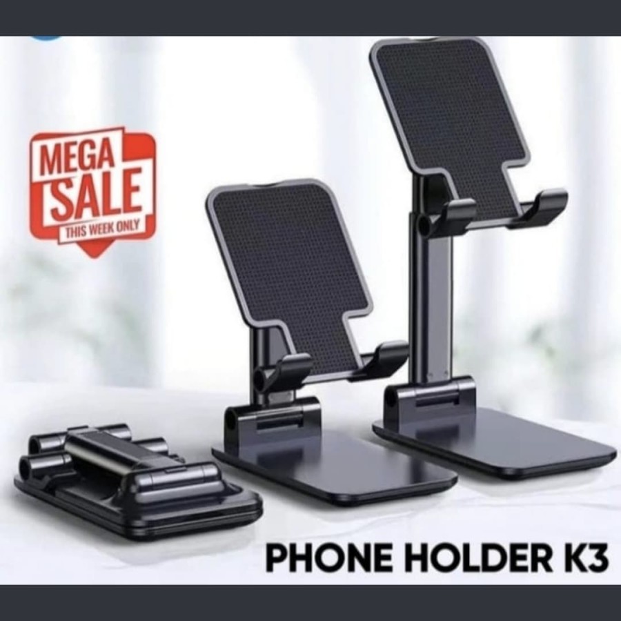 *COD*Holder HP K3 - Holder Standing Handphone - Folding Desktop Phone