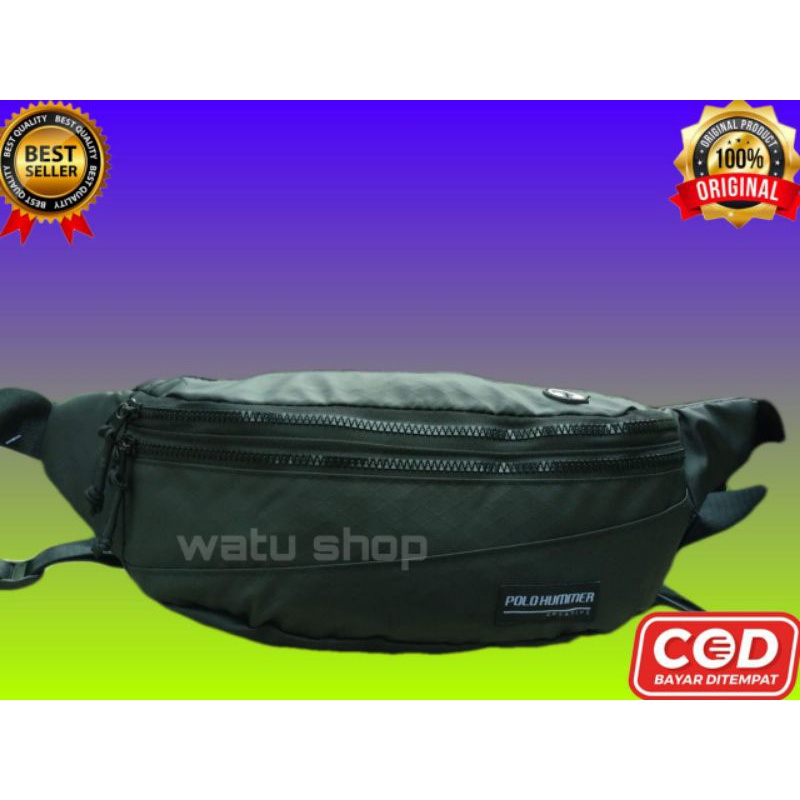 TAS PINGGANG PRIA WAISTBAG PRIA POLO HUMMER ORIGINAL WATERPROOF