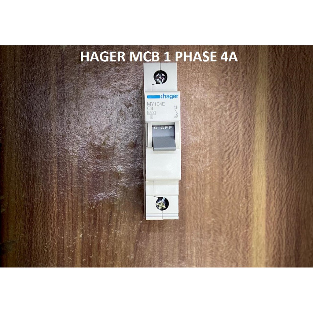 HAGER MCB 1 PHASE 4A / HAGER MCB 1 PHASE 4 AMPERE