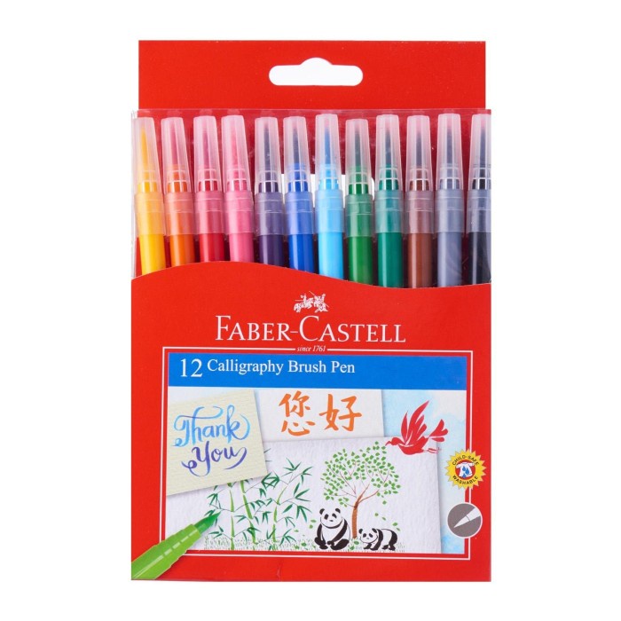 

kaligrafi-perlengkapan- faber castell calligraphy brush pen set 12 / kuas kaligrafi lettering