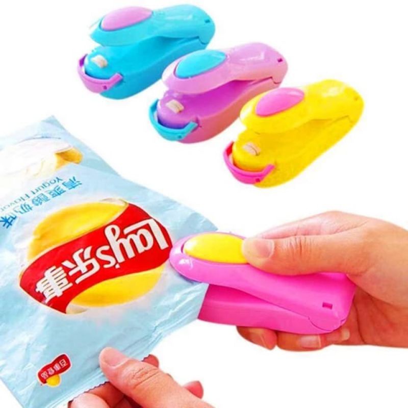 Super Handy Sealer Pengemas Makanan / Mini Hand Sealer Perekat Plastik / perekat plastik steples pengemas makanan