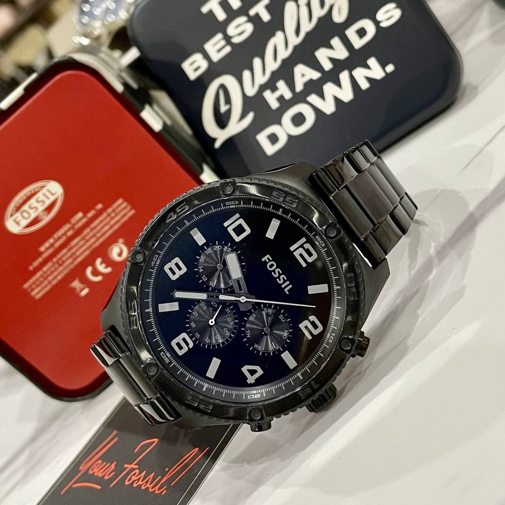 Jam Tangan Pria  BQ2532 Brox Multifunction Black Stainless Steel Men's Watch diameter besar - 100% O