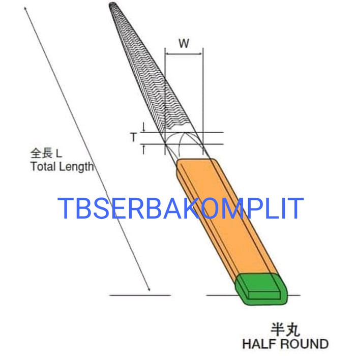 

Tsubosan HA01002 Kikir Besi 1/2 bulat 7.3mm x 2.5mm HA-01002 Half Round Files