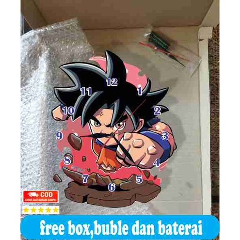 JAM DINDING BESAR KARAKTER DRAGON BALL GOKU LUCU UNIK KEREN MINIMALIS DEKORASI DINGDING KOLEKSI POSTER KAYU ANIME MURAH TERBARU