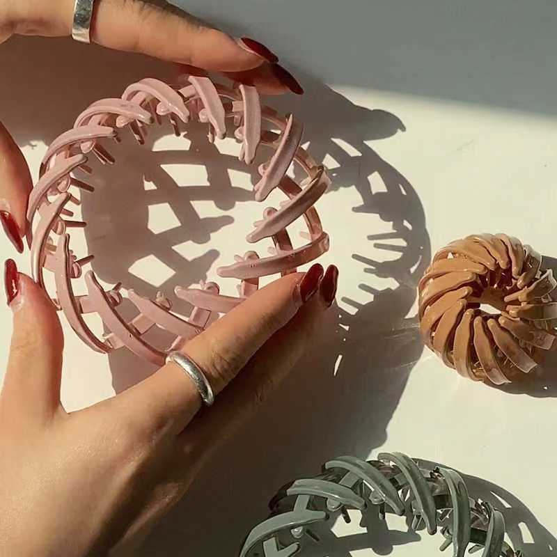 Ikat Rambut Ponytail Bahan Plastik Gaya Retro Korea Untuk Wanita - Scrunchies Multifungsi Aksesoris Rambut