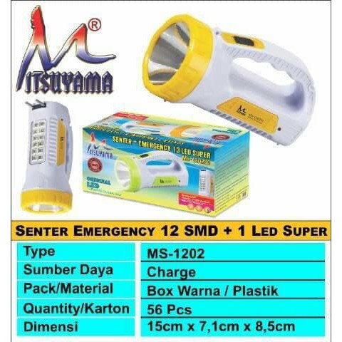 senter tangan + emergency cas led MS-1202