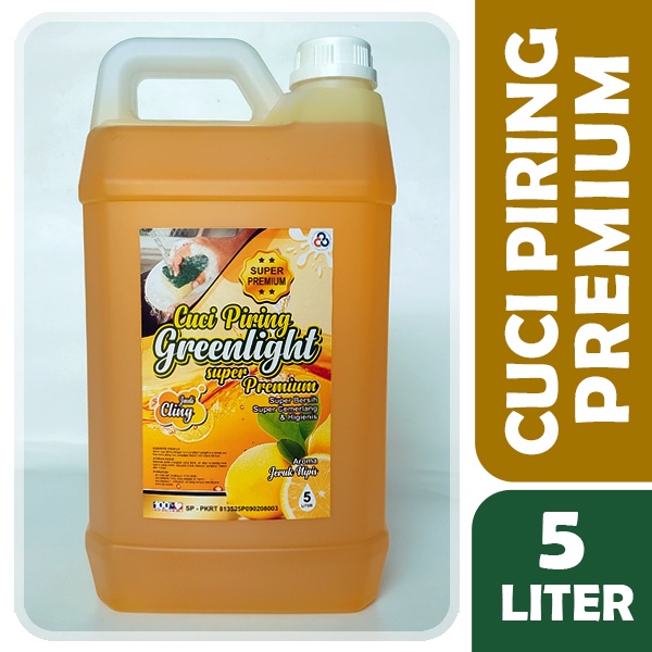 Sabun Cuci Piring GREENLIGHT 5Liter SUPER PREMIUM Kental Aroma Jeruk Nipis