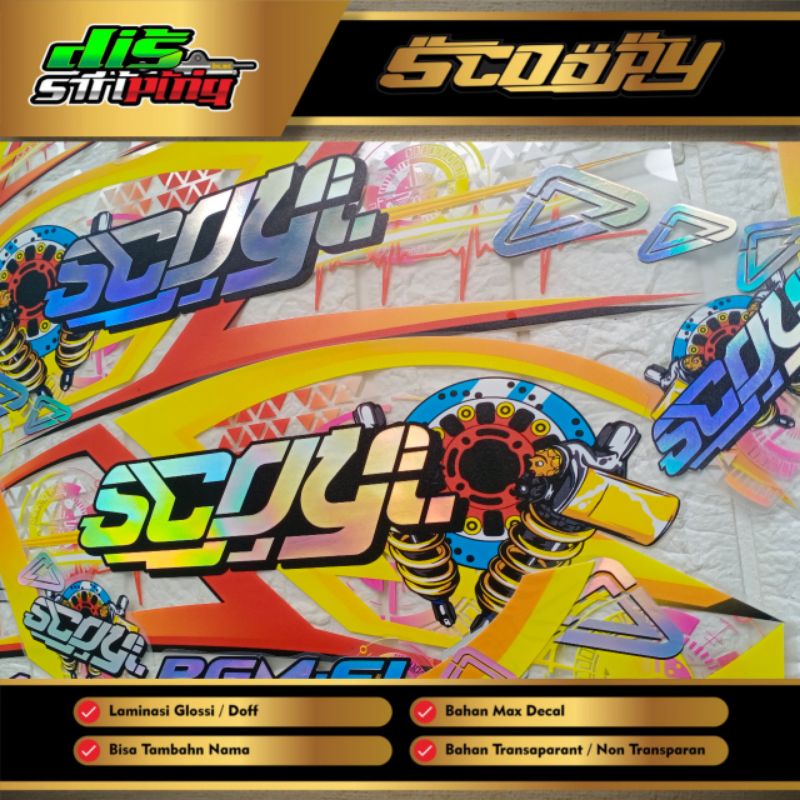 Striping Scoopy 2021 Transparan Hologram Custom dist