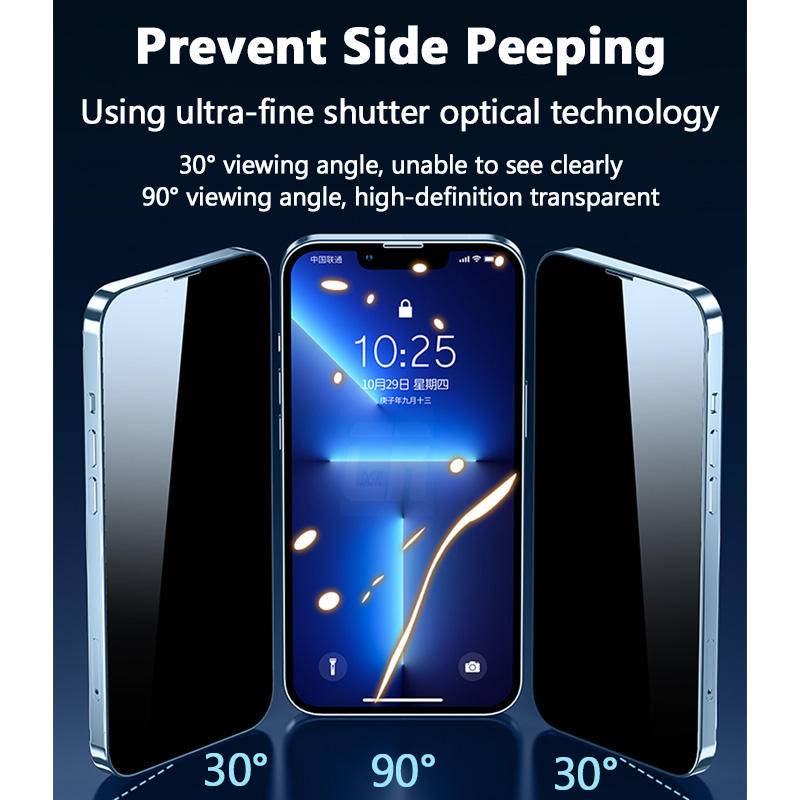 Pelindung Layar Tempered Glass Anti Spy Untuk iPhone 13 12 11 Pro Max Mini X XR XS Max 7 8 6 6s Plus SE 2020 2022