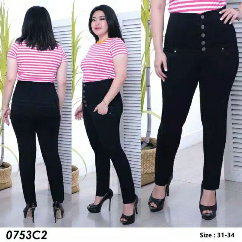 HIGHWAIST CELANA CEWEK CELANA PANJANG HITAM