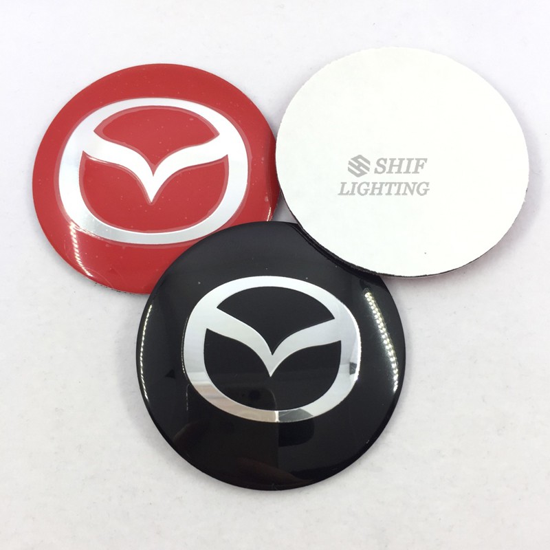 4 X 56mm MAZDA Logo Wheel Hub Center Caps Covers Emblem Badge Sticker Decal